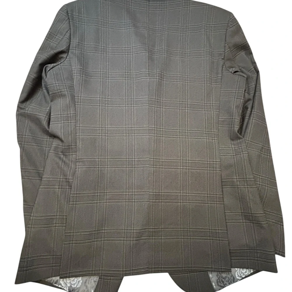 Alberto Cardinali Men's Skinny Fit Gray‎ Glenn Plaid Blazer 42L